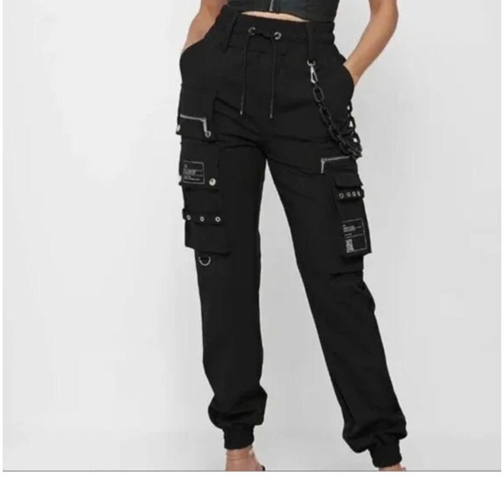 Maniere De Voir Black Cargo Joggers